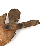 Marvelous Antique Jointed Folk Art Wooden Man with Wings!