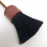 Handmade Antique Horsehair Brush with Turned Handle and Pink Cloth Wrap