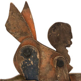 Marvelous Antique Jointed Folk Art Wooden Man with Wings!