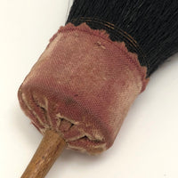 Handmade Antique Horsehair Brush with Turned Handle and Pink Cloth Wrap
