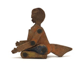 Marvelous Antique Jointed Folk Art Wooden Man with Wings!