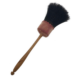 Handmade Antique Horsehair Brush with Turned Handle and Pink Cloth Wrap