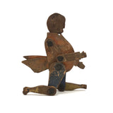 Marvelous Antique Jointed Folk Art Wooden Man with Wings!