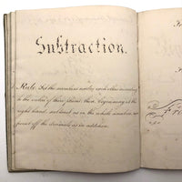 Samuel Gifford 1828 British Math School Notebook (1) with Fraktur Writing