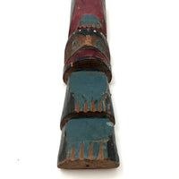 Wonderful Old Native American Carved Polychrome Totem Pole, Presumed Nootka