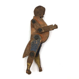 Marvelous Antique Jointed Folk Art Wooden Man with Wings!