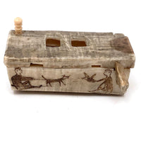 Wonderful Old Inuit Scrimshawed Bone Box
