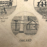 Points of Interest in and Around Rockland, Maine 1894 Pencil Drawing