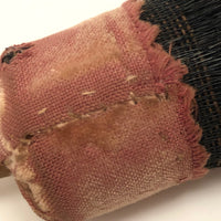Handmade Antique Horsehair Brush with Turned Handle and Pink Cloth Wrap