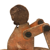 Marvelous Antique Jointed Folk Art Wooden Man with Wings!