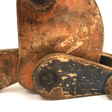 Marvelous Antique Jointed Folk Art Wooden Man with Wings!