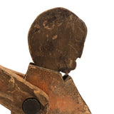 Marvelous Antique Jointed Folk Art Wooden Man with Wings!