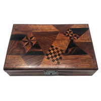 Striking Japanese Yosegi Zaiku Marquetry Lacquer Box