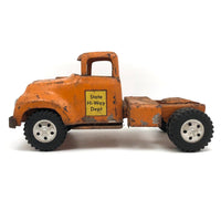 Bright Orange 1957 Tonka Hi-Way Dept. Tractor Trailer