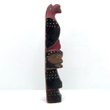 Wonderful Old Native American Carved Polychrome Totem Pole, Presumed Nootka