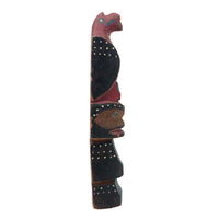 Wonderful Old Native American Carved Polychrome Totem Pole, Presumed Nootka