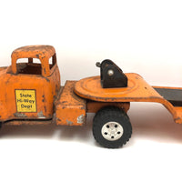 Bright Orange 1957 Tonka Hi-Way Dept. Tractor Trailer
