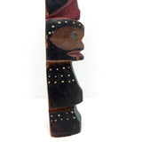 Wonderful Old Native American Carved Polychrome Totem Pole, Presumed Nootka