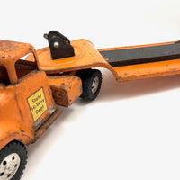Bright Orange 1957 Tonka Hi-Way Dept. Tractor Trailer