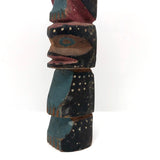 Wonderful Old Native American Carved Polychrome Totem Pole, Presumed Nootka