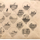 Points of Interest in and Around Rockland, Maine 1894 Pencil Drawing