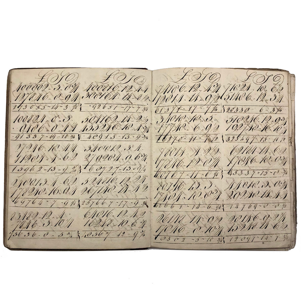 Antique British School Math Notebook, c. 1830