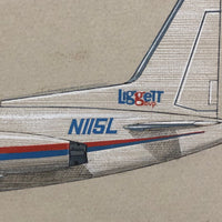 Colored Pencil and Gouache on Board 1974 Rendering of Liggett Group Jet