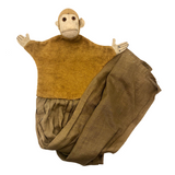 Handmade Felt and Linen Monkey Hand Puppet!