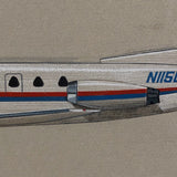 Colored Pencil and Gouache on Board 1974 Rendering of Liggett Group Jet