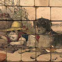 Early Hand-colored Six Sided Victorian Picture Puzzle (Missing a Few Blocks)