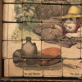 Early Hand-colored Six Sided Victorian Picture Puzzle (Missing a Few Blocks)