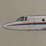 Colored Pencil and Gouache on Board 1974 Rendering of Liggett Group Jet