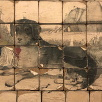 Early Hand-colored Six Sided Victorian Picture Puzzle (Missing a Few Blocks)