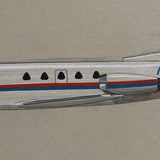 Colored Pencil and Gouache on Board 1974 Rendering of Liggett Group Jet
