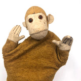 Handmade Felt and Linen Monkey Hand Puppet!