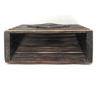 Old Slatted Painted Pine Wall Box