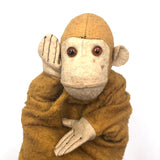 Handmade Felt and Linen Monkey Hand Puppet!