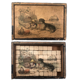 Early Hand-colored Six Sided Victorian Picture Puzzle (Missing a Few Blocks)