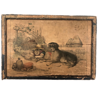 Early Hand-colored Six Sided Victorian Picture Puzzle (Missing a Few Blocks)