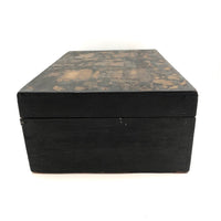 19th C Dovetailed Writing Box with Fine Scherenschnitte Decorated Lid