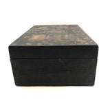 19th C Dovetailed Writing Box with Fine Scherenschnitte Decorated Lid