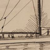 The Defender, 1895 Pen and Ink Ship Drawing