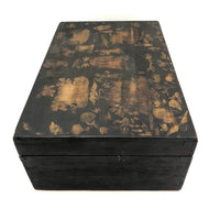 19th C Dovetailed Writing Box with Fine Scherenschnitte Decorated Lid