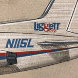 Colored Pencil and Gouache on Board 1974 Rendering of Liggett Group Jet