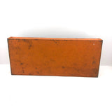 Terrific Large Vintage Orange Metal Toolbox with Interior Tray