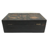 19th C Dovetailed Writing Box with Fine Scherenschnitte Decorated Lid