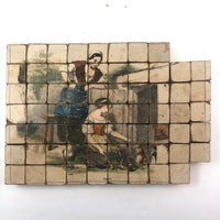 Early Hand-colored Six Sided Victorian Picture Puzzle (Missing a Few Blocks)