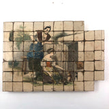 Early Hand-colored Six Sided Victorian Picture Puzzle (Missing a Few Blocks)