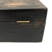 19th C Dovetailed Writing Box with Fine Scherenschnitte Decorated Lid