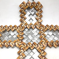 SOLD Huge Tramp Art Cross Woven of Camel Cigarette Packs